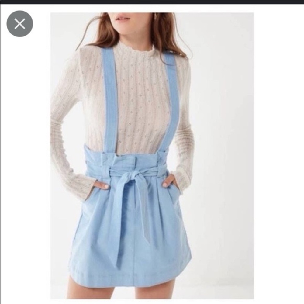 Urban Outfitters Blue Corduroy Overalls Skirt